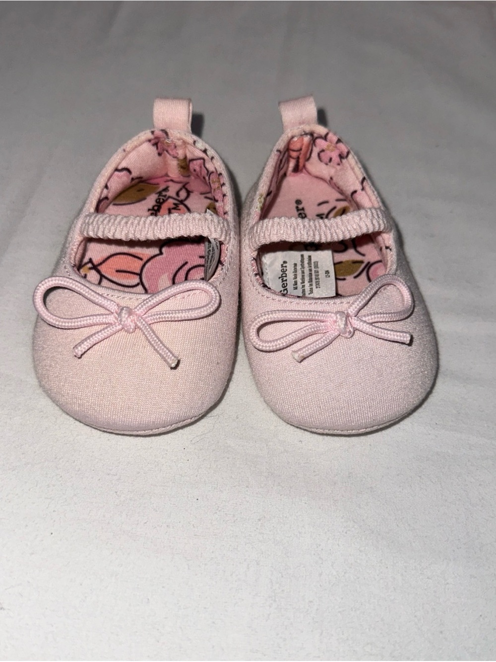 Gerber Baby Pink Bow Mary Jane Shoes